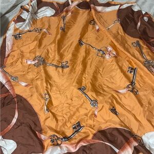 Orange and Brown Key Pattern Scarf